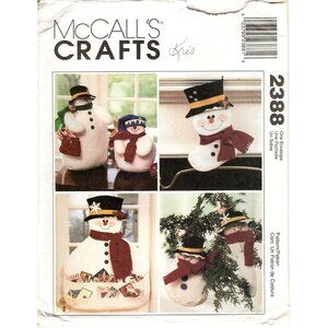 McCalls Crafts 2388 Snowman Christmas Uncut Sewing Pattern